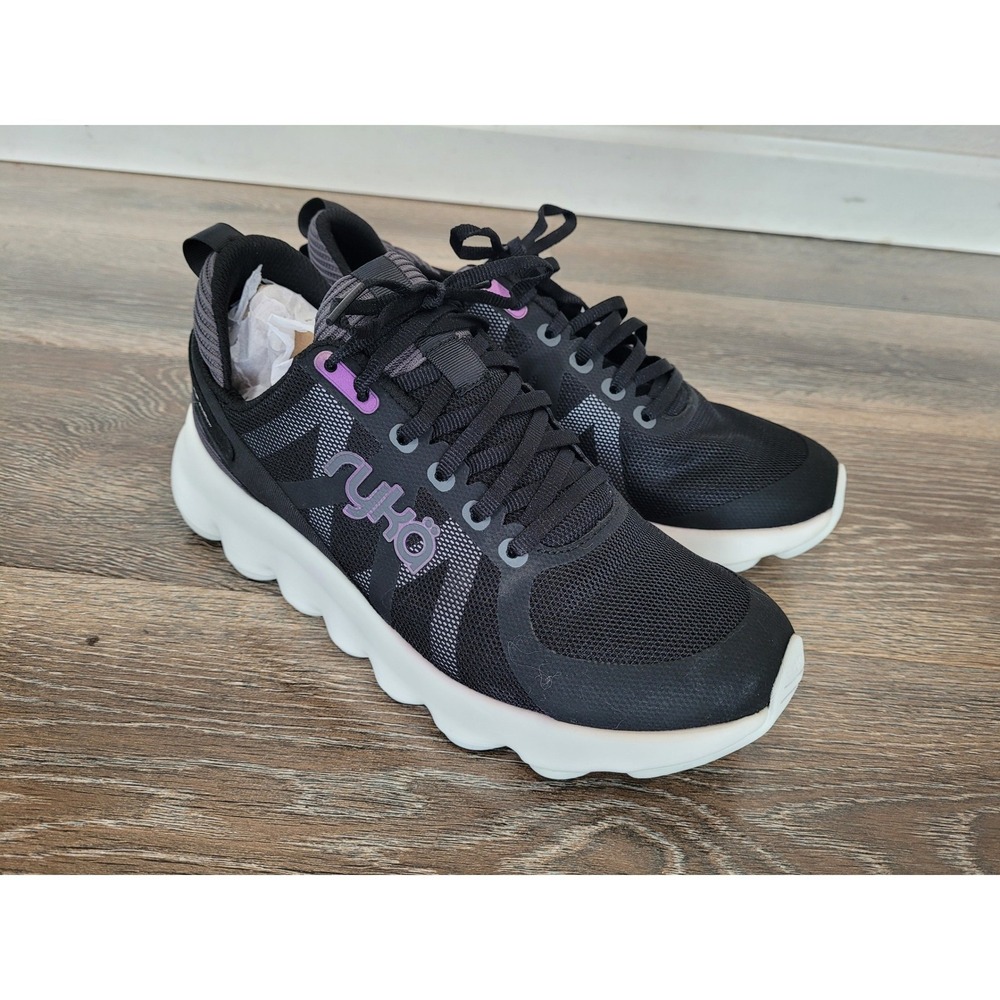 Ryka Podflow Womens Walking Shoes Black Purple ActivEnergy Sneakers 8.5W